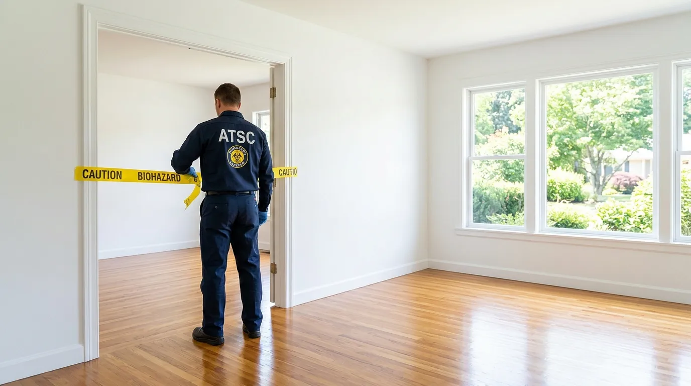 Certified biohazard cleanup crew performing Decomposition Cleanup in Forest Glen